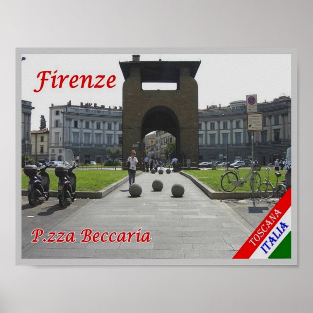 Poster Itália - Toscana - Florença - Piazza Beccaria - (Frente)