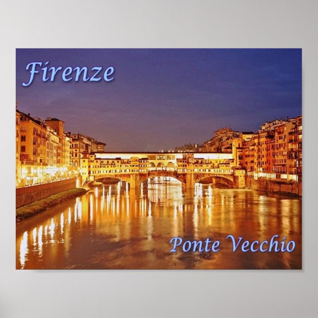 Poster Itália - Toscana - Florença - Ponte Vecchio - (Frente)