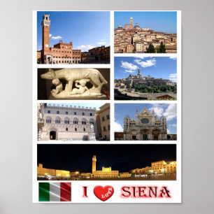 Poster Itália - Toscana - Siena - I Love -