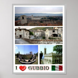 Poster Itália - Úmbria - Gubbio - I Love -