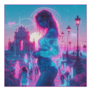 Pôster Itália Vaporwave Retrowave Urbano Sonhador Etére