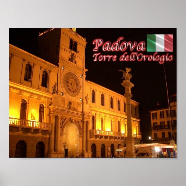 Poster Itália - Veneto - Padova - Torre Clock - (Frente)
