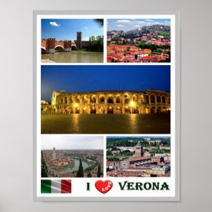 Poster Itália - Veneto - Verona - I Love -
