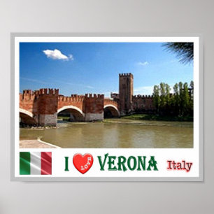 Poster Itália - Veneto - Verona - Ponte di Castel Vecchio