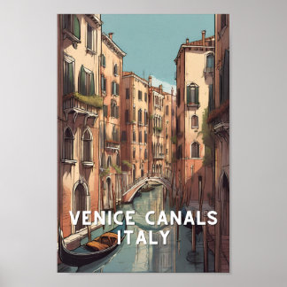 Poster Itália Veneza canalas venezia venetian viagem