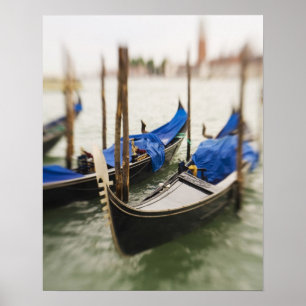 Pôster Itália, Veneza, Foco Seletivo de Gondola na