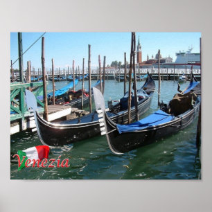 Poster Itália - Veneza - Gondolas -