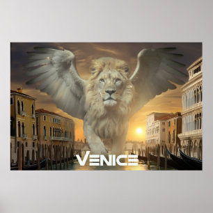 POSTER ITÁLIA - VENEZA - LEÃO ALADO