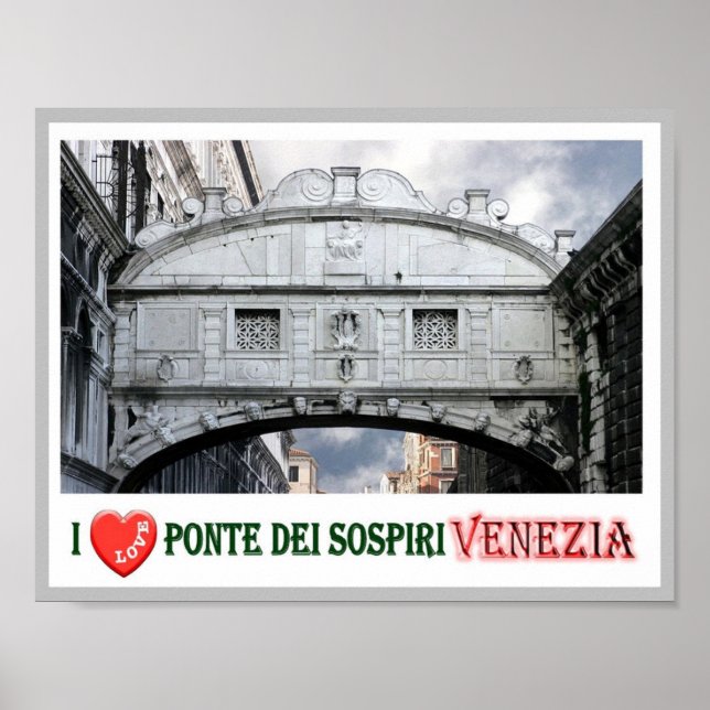 Poster Itália - Veneza - Ponte Palácio de Luzes - (Frente)