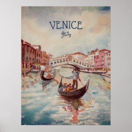 Poster Itália Viagem - Souvenir de aquarela VENICE
