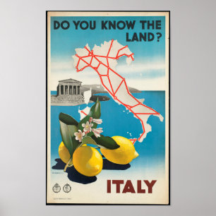 Poster Itália - viagens vintage Itália
