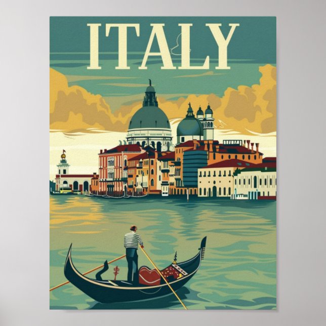 Poster Itália Vintage Familiar Viagem (Frente)