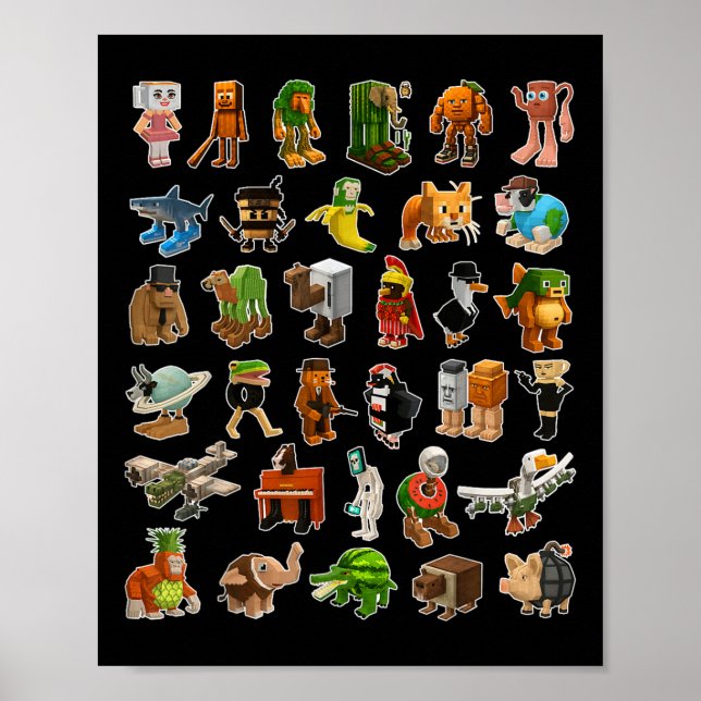 Poster Italian-brainrot Ai Generated Animals Gen Z Men Wo (Frente)