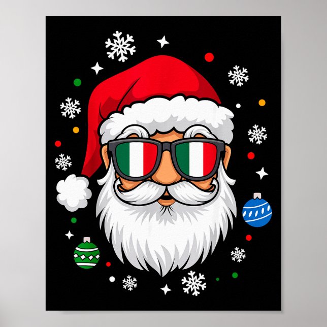 Poster Italian Christmas Pajama Funny Italian Matching Fa (Frente)