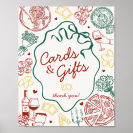 Poster Italian Pasta Dinner Party Cards and Gifts Sign