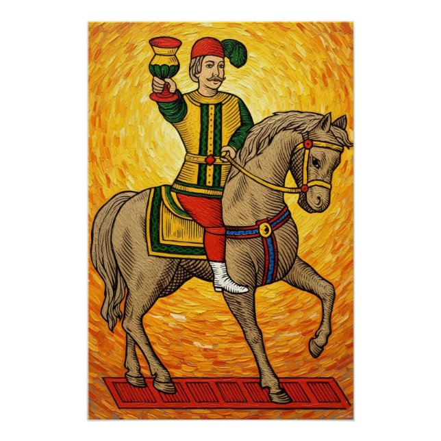 Pôster Italian Playing Cards - Cavalier of Cups, Scopa