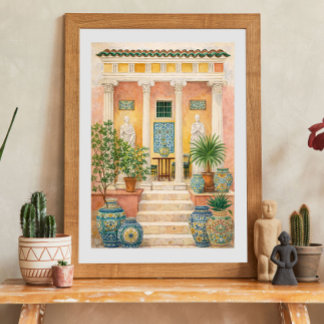 Poster Italian Villa Patio with Classical Columns