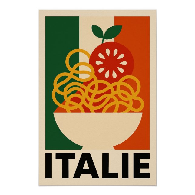 Pôster ITALIE – Spaghetti et Tomate en Explosion Visuelle (Frente)