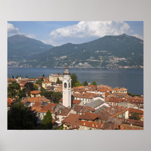 Poster Italy, Como Province, Menaggio. Town view and