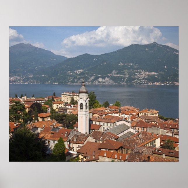 Poster Italy, Como Province, Menaggio. Town view and (Frente)