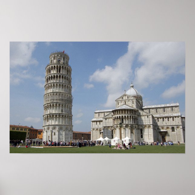 Pôster Italy, Pisa. Leaning Tower of Pisa and (Frente)