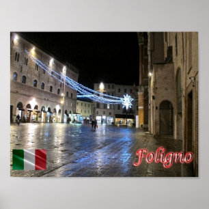 Poster Italy - Umbria - Foligno - Republic square -