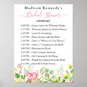 Poster Itinerário da Festa de Noivado 🎀 Plano Floral Aqu
