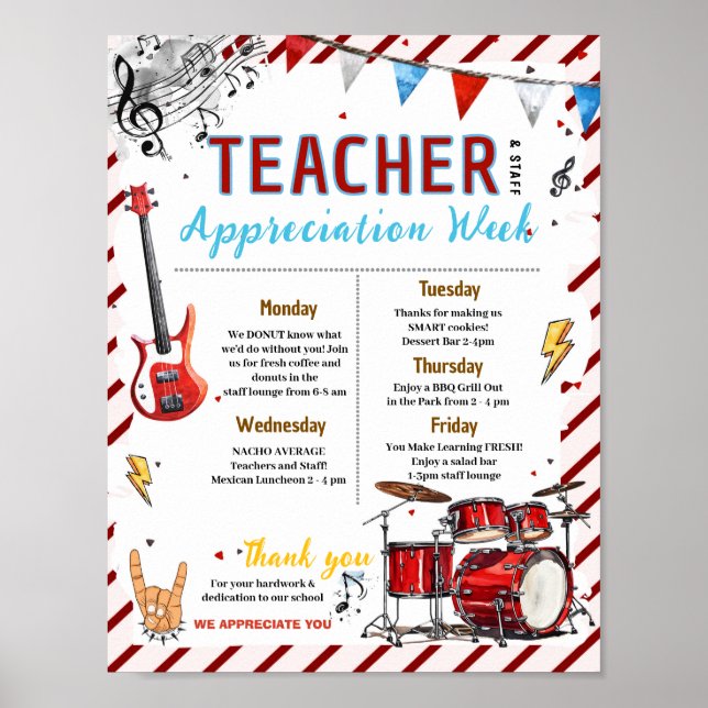 Poster Itinerário da Semana de Apreciação do Professor de (Frente)
