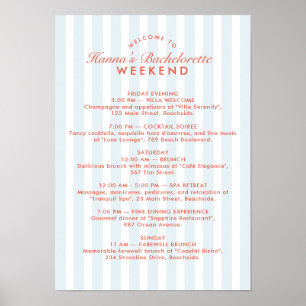 Poster Itinerário de Fim de Semana do Bachelorette Azul R