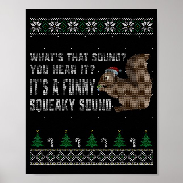 Poster Its A Funny Squeaky Sound Funny Squirrel Christmas (Frente)