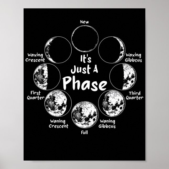 Poster It's Just A Phase Moon Cycle Phases Of The Moon (Frente)