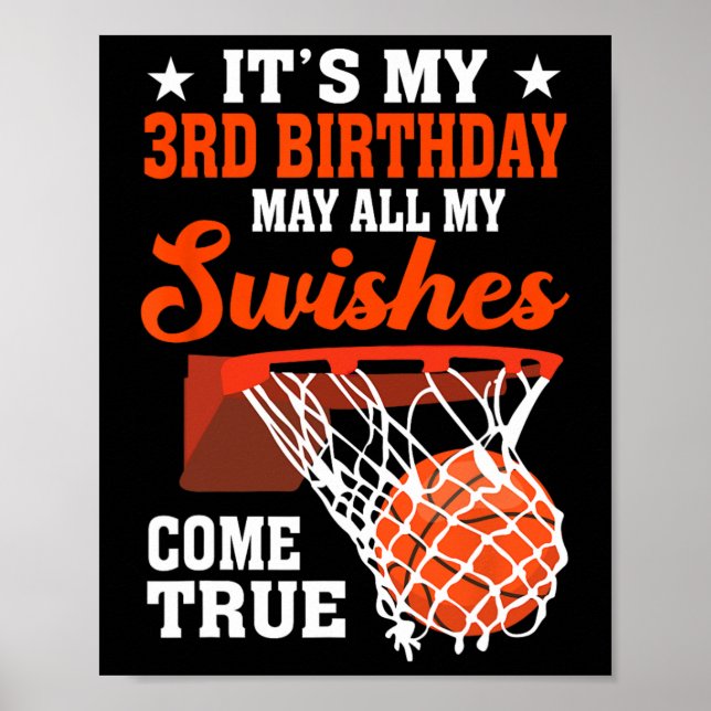 Poster It's My 3rd Birthday Sketll 3 Year Old  (Frente)