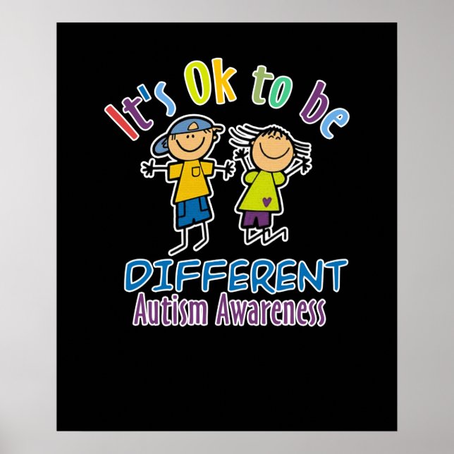 Poster It's Ok to be different Autism Awareness Month (Frente)