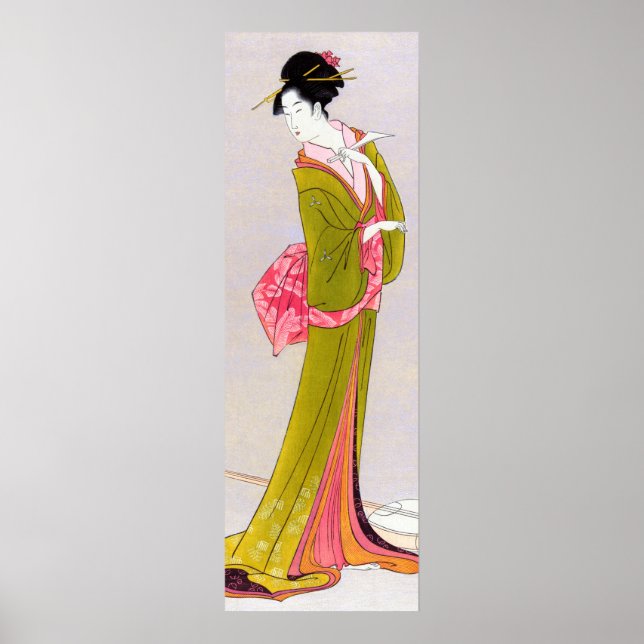 Poster Itsutomi por Eishi Hosoda, bloco japonês geisha (Frente)