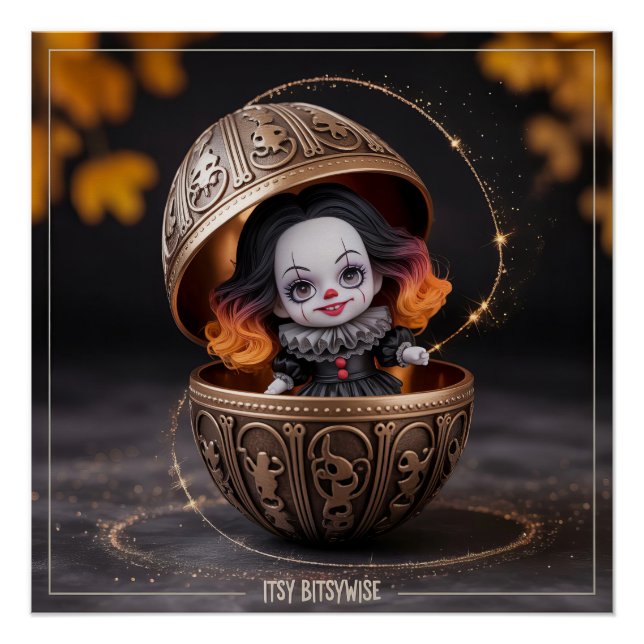 Pôster Itsy Bitsywise Enchanting Gothic Spooky Cute Clown (Frente)