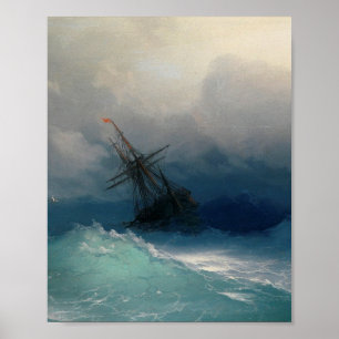Poster Ivan Aivazovsky - Ship On Stormy Sea