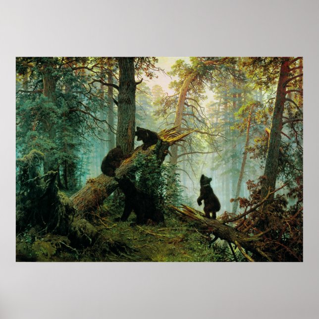 Poster Ivan Shishkin - A Manhã num Pine Fores (Frente)