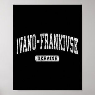 Poster Ivano-frankivsk Ucrânia Design Esportivo Vintage