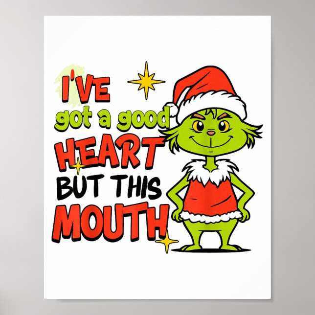 Poster I've Got A Good Heart But This Mouth Funny Christm (Frente)