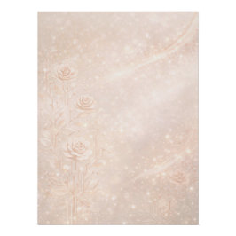 Pôster Ivory and rosegold accents florals AI art 