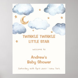 Poster Ivory Moon Stars Twinkle Boy Welcome
