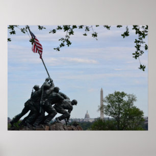 Poster Iwo Jima Marines Memorial Monument em Arlingon, VA