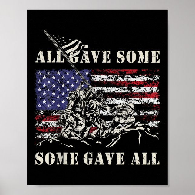 Poster Iwo Jima Wwii Veteran 4 de julho Exército American (Frente)