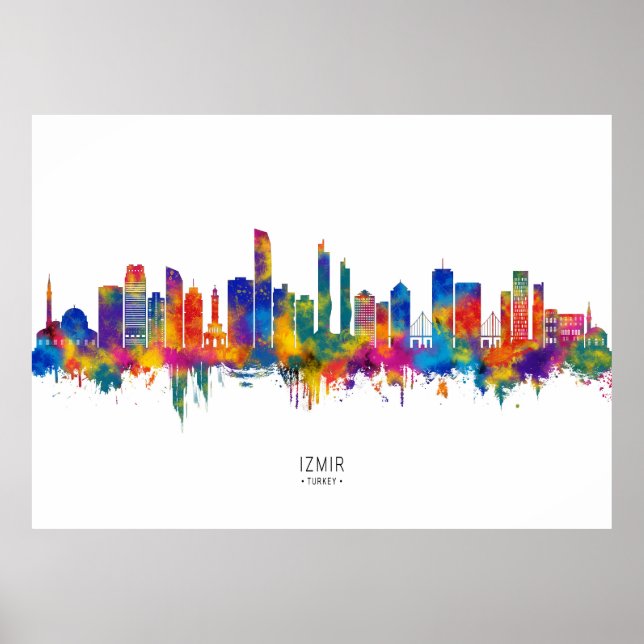 Poster Izmir Turquia Skyline (Frente)