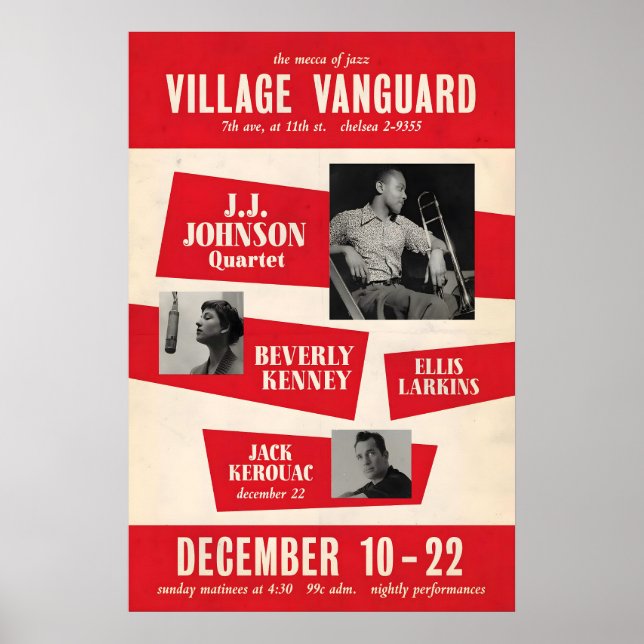 Poster J.J. Johnson - Beverly Kenney - Jack Kerouac jazz (Frente)