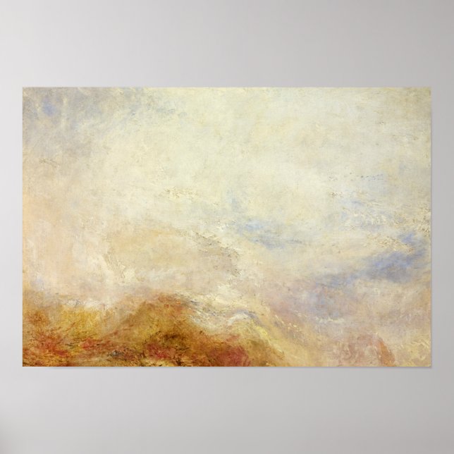 Poster J. M. W. Turner - Uma cena de montanha, Val d'Aost (Frente)