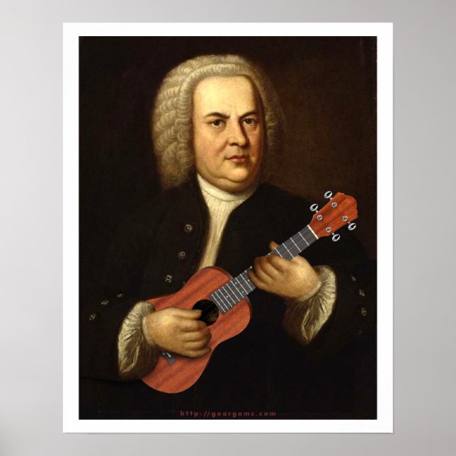 Poster J.S. Bach em Uke (Frente)