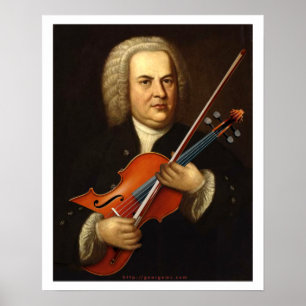 Poster J.S. Bach with a Viola