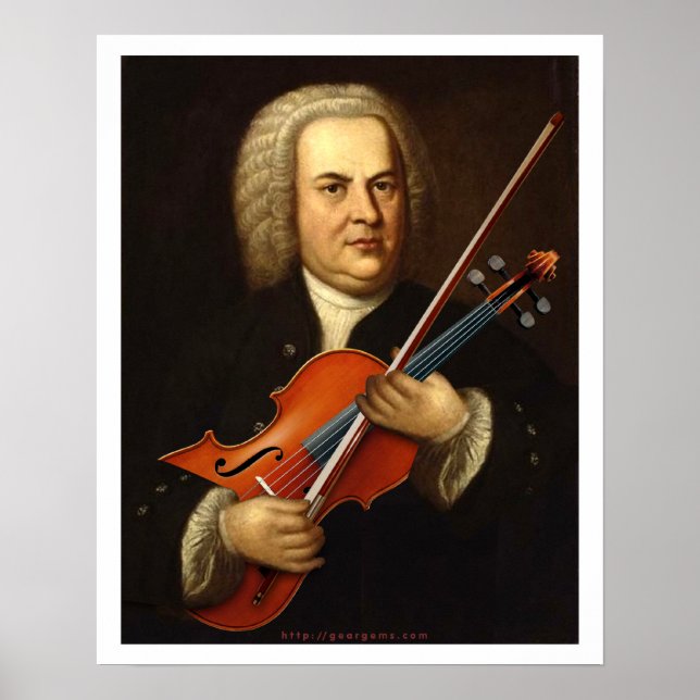 Poster J.S. Bach with a Viola (Frente)