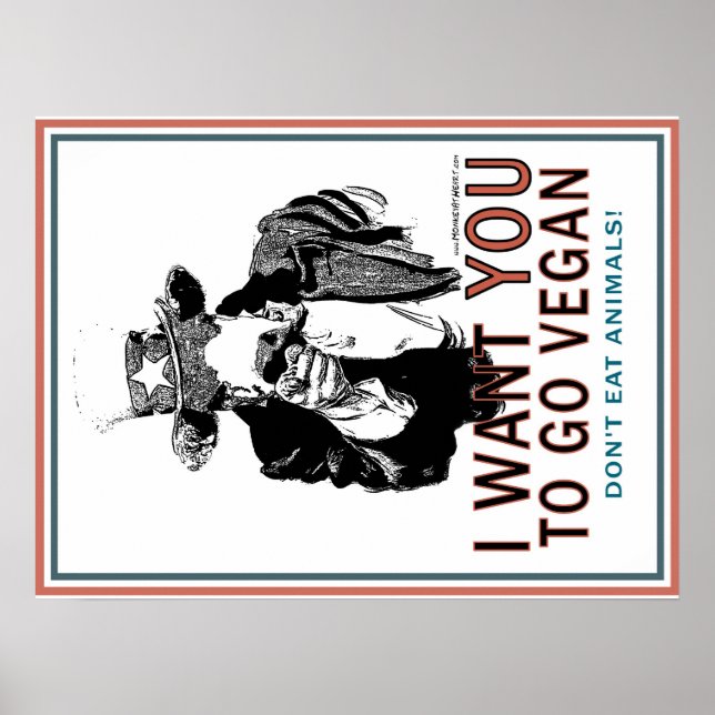Pôster J Want You To Go Vegan (Frente)